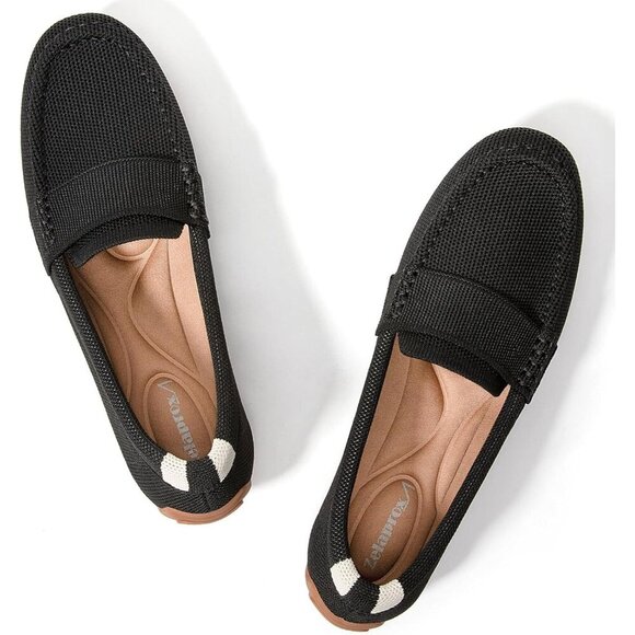 Zelaprox Women Black Mesh Slip on Comfortable Foam Foot Loafer Shoes Flat Shoes - Picture 2 of 7